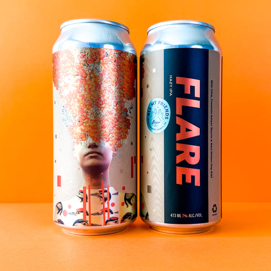FLARE - Hazy IPA w Citra, Freestyle Nelson Sauvin, Maui Nelson Hop Kief 7% - 473ml Can - Collaboration w Freestyle Hop Farms