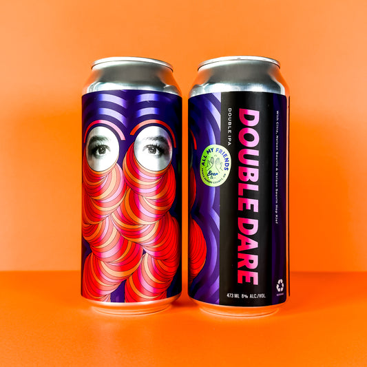 Double Dare - DIPA w Citra, Nelson Sauvin, & Nelson Sauvin Hop Kief 8% - 473ml Can - Collaboration with Wood Brothers & Slake