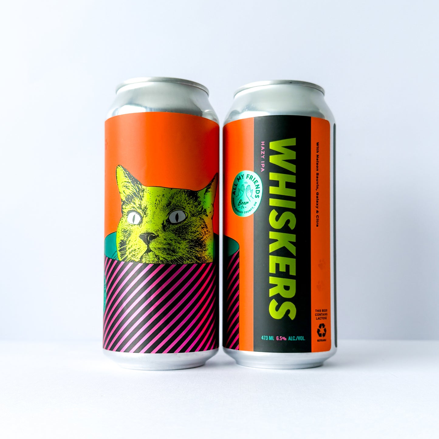 Whiskers - Hazy IPA w Nelson Sauvin, Galaxy, Citra, & Lactose 6.5% - 473ml Can