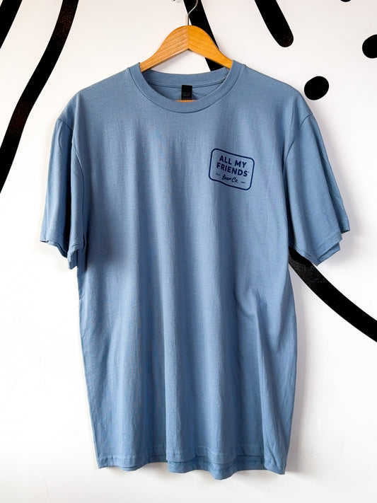 Blue AMF T-Shirt - Logo Front & Back