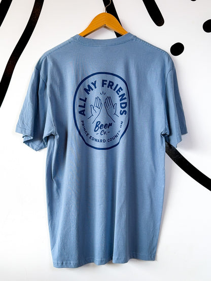 Blue AMF T-Shirt - Logo Front & Back
